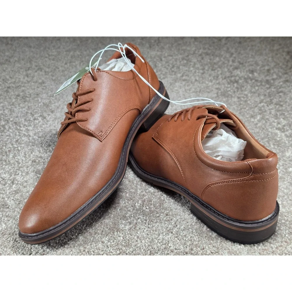Goodfellow & Co Leo Mens Brown Memory Foam Derby Dress Shoes Size 12 NEW